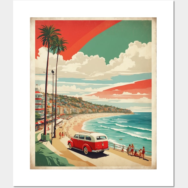 Bondi Beach Australia Vintage Travel Poster Art Wall Art by TravelersGems